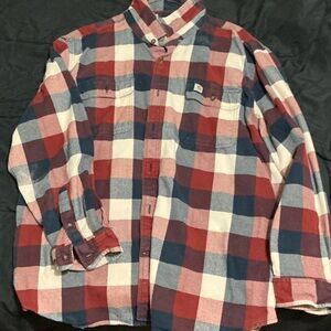 Carhartt Men's Casual Plaid Shirt - Red, Blue, and White